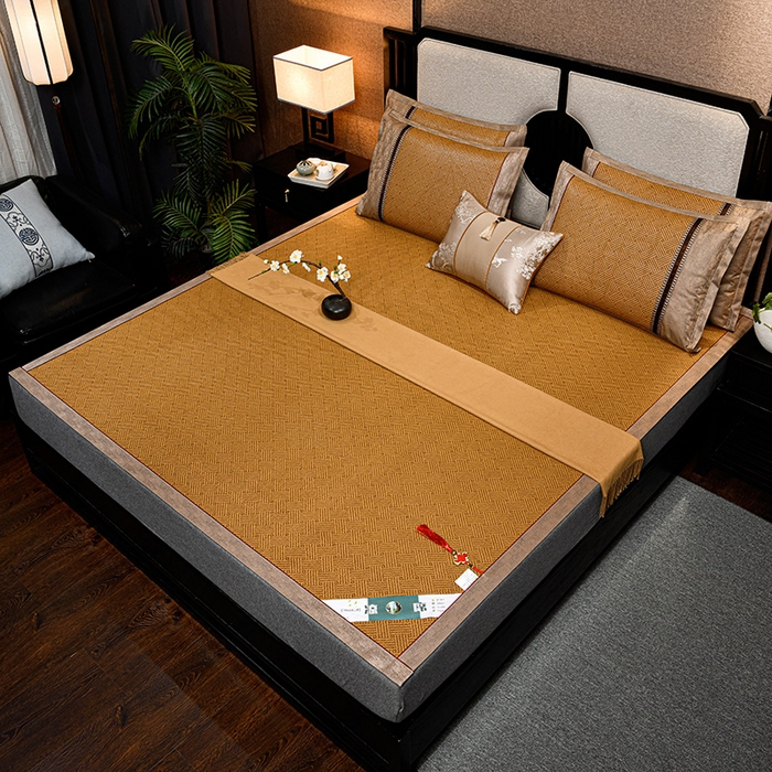 91家纺网 家纺一手货源 找家纺 小牛席业 2026新款雪山古藤-双面席系列凉席藤席冰藤双面席冰丝席竹席凉席空调席草席三件套 雪山古藤-夏日摩卡双面席