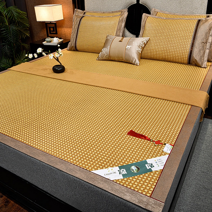 91家纺网 家纺一手货源 找家纺 小牛席业 2026新款雪山古藤-双面席系列凉席藤席冰藤双面席冰丝席竹席凉席空调席草席三件套 雪山古藤-白玉藤双面席