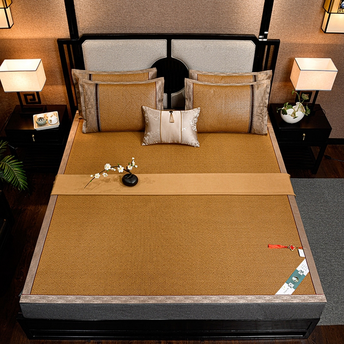 91家纺网 家纺一手货源 找家纺 小牛席业 2026新款雪山古藤-双面席系列凉席藤席冰藤双面席冰丝席竹席凉席空调席草席三件套 雪山古藤-夏日摩卡双面席