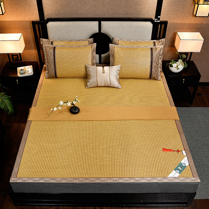 91家纺网 家纺一手货源 找家纺 小牛席业 2026新款雪山古藤-双面席系列凉席藤席冰藤双面席冰丝席竹席凉席空调席草席三件套 雪山古藤-白玉藤双面席