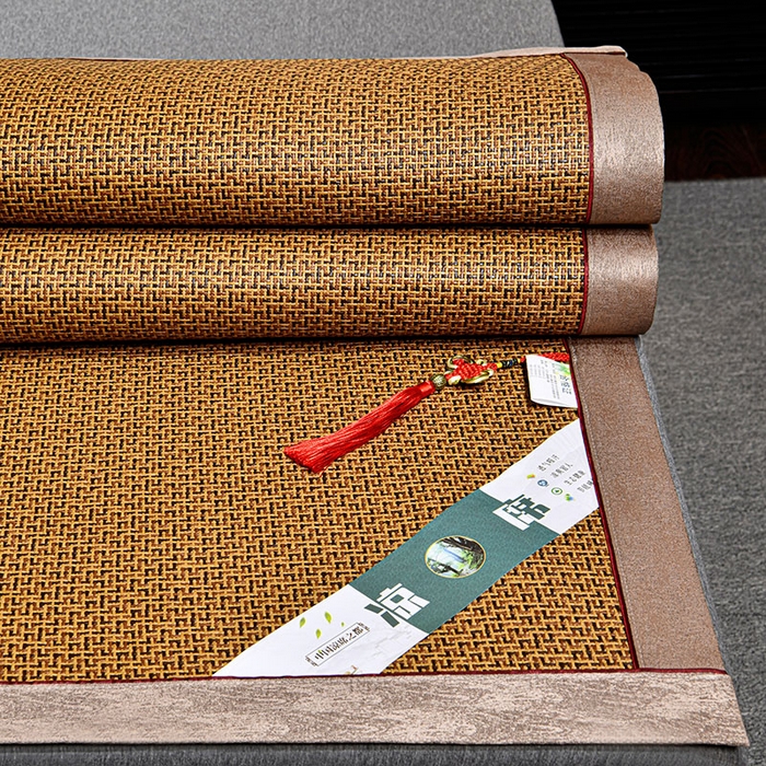 91家纺网 家纺一手货源 找家纺 小牛席业 2026新款雪山古藤-双面席系列凉席藤席冰藤双面席冰丝席竹席凉席空调席草席三件套 雪山古藤-黄古藤双面席