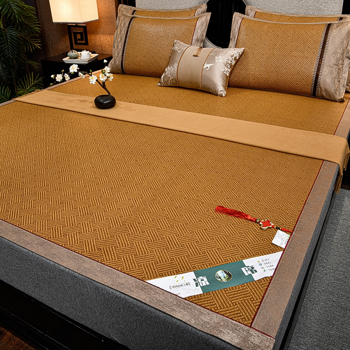 91家纺网 家纺一手货源 找家纺 小牛席业 2026新款雪山古藤-双面席系列凉席藤席冰藤双面席冰丝席竹席凉席空调席草席三件套 雪山古藤-夏日摩卡双面席