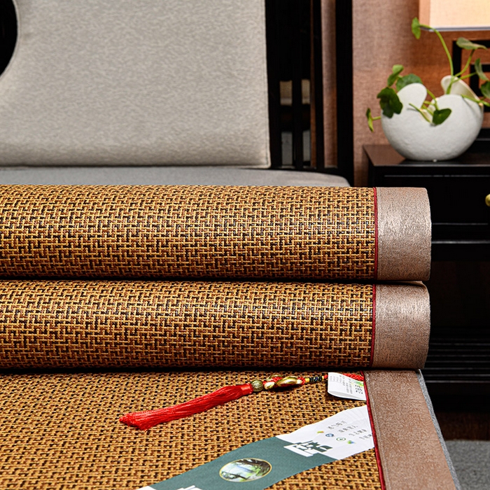 91家纺网 家纺一手货源 找家纺 小牛席业 2026新款雪山古藤-双面席系列凉席藤席冰藤双面席冰丝席竹席凉席空调席草席三件套 雪山古藤-黄古藤双面席