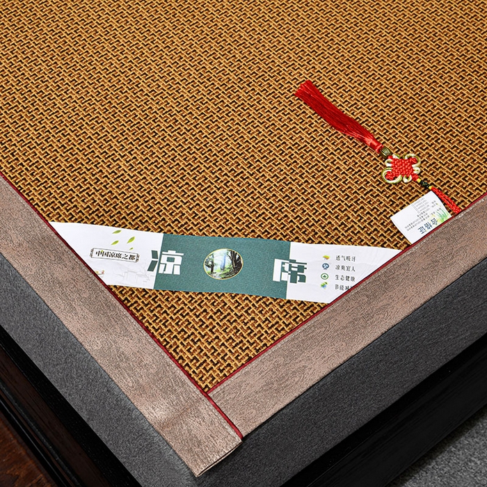 91家纺网 家纺一手货源 找家纺 小牛席业 2026新款雪山古藤-双面席系列凉席藤席冰藤双面席冰丝席竹席凉席空调席草席三件套 雪山古藤-黄古藤双面席