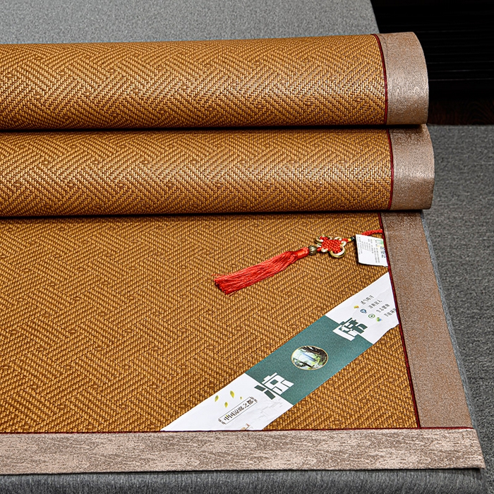 91家纺网 家纺一手货源 找家纺 小牛席业 2026新款雪山古藤-双面席系列凉席藤席冰藤双面席冰丝席竹席凉席空调席草席三件套 雪山古藤-夏日摩卡双面席