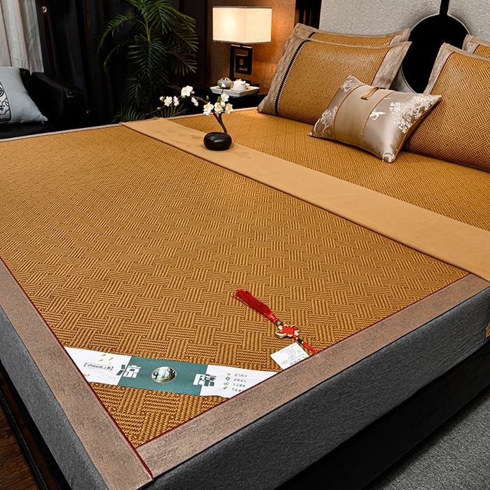 91家纺网 家纺一手货源 找家纺 小牛席业 2026新款雪山古藤-双面席系列凉席藤席冰藤双面席冰丝席竹席凉席空调席草席三件套 雪山古藤-夏日摩卡双面席