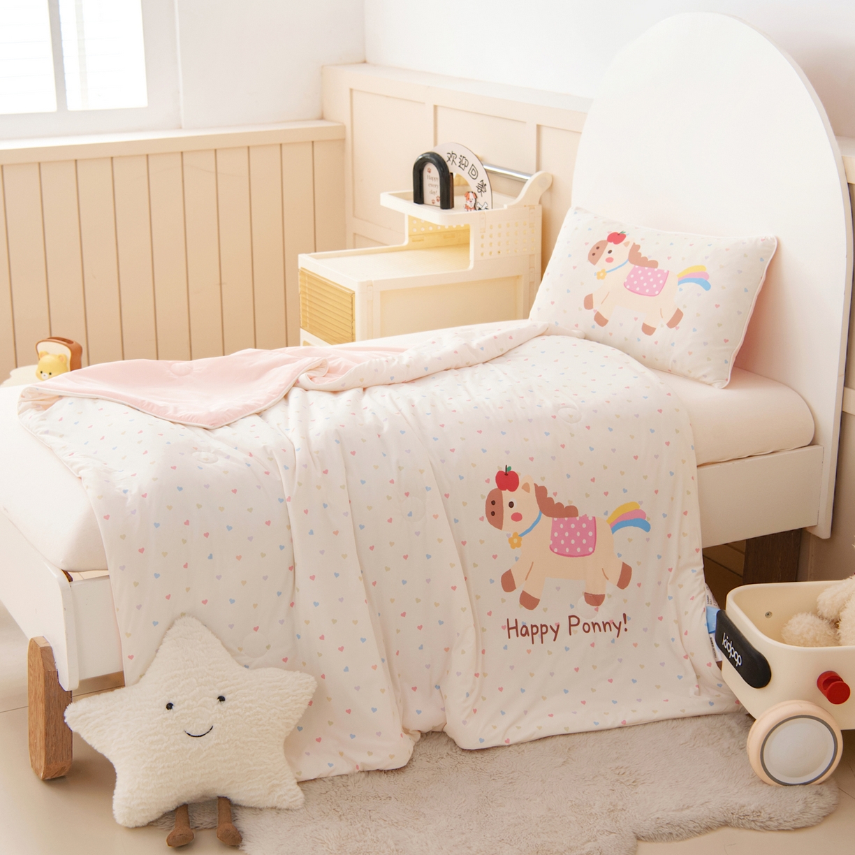 91家纺网 家纺一手货源 找家纺 御棉坊 御棉坊2026清爽A类凉感幼儿园夏凉被宝宝午睡薄被子儿童空调被夏被 小马班尼