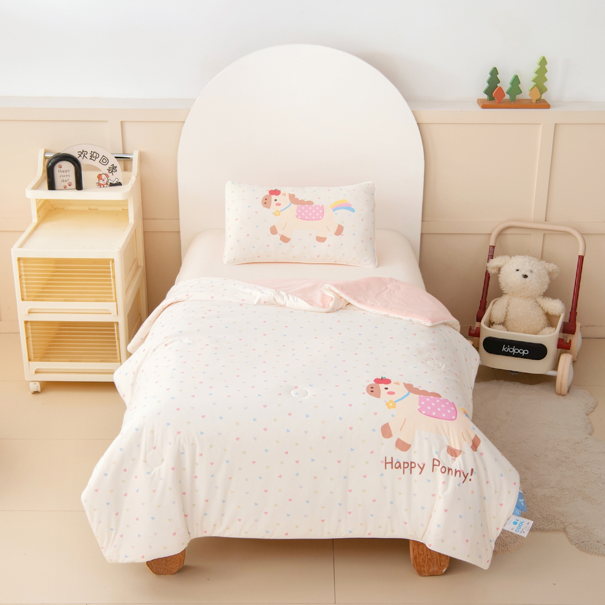 91家纺网 家纺一手货源 找家纺 御棉坊 御棉坊2026清爽A类凉感幼儿园夏凉被宝宝午睡薄被子儿童空调被夏被 小马班尼