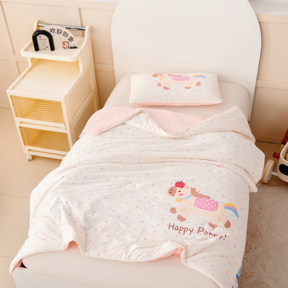 91家纺网 家纺一手货源 找家纺 御棉坊 御棉坊2026清爽A类凉感幼儿园夏凉被宝宝午睡薄被子儿童空调被夏被 小马班尼