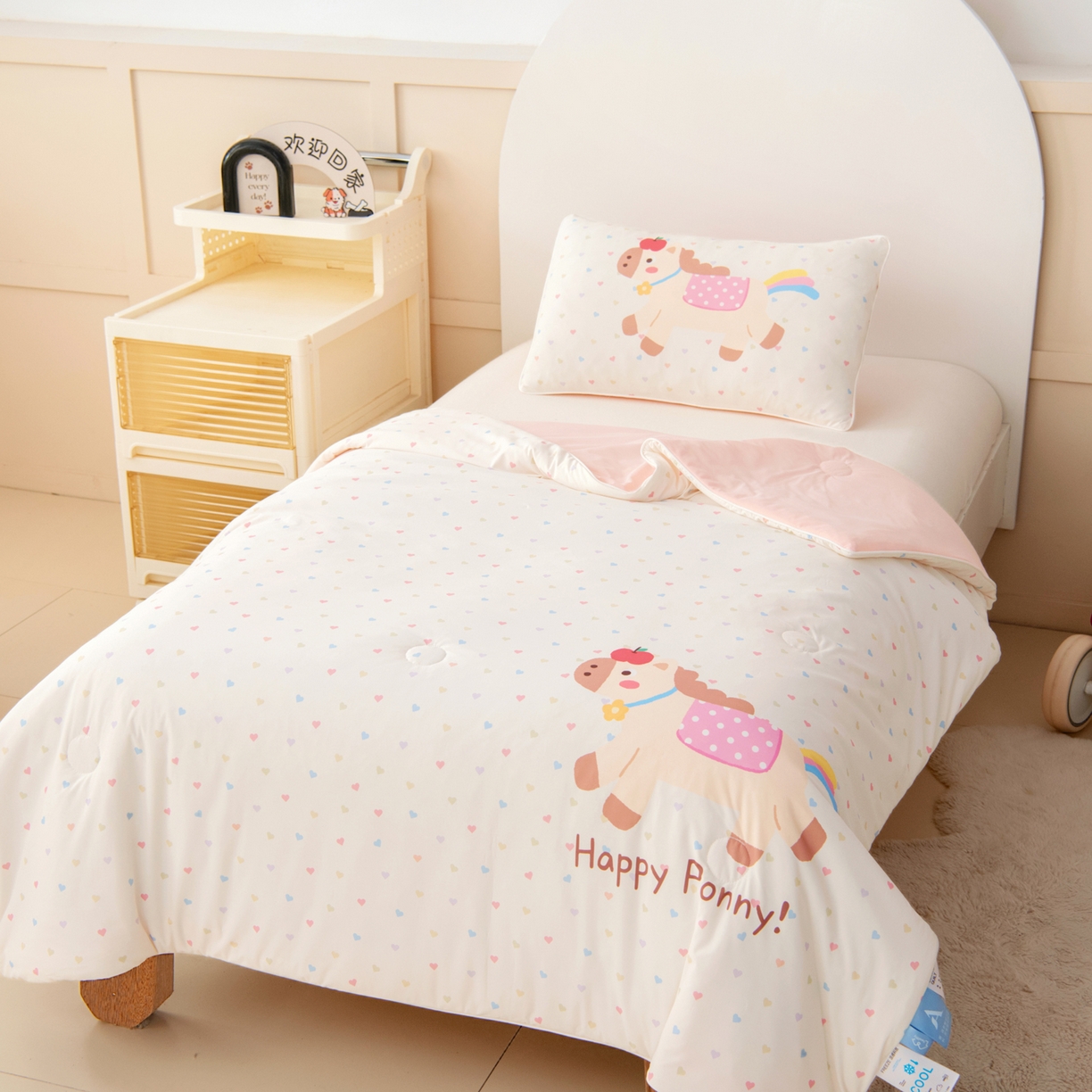 91家纺网 家纺一手货源 找家纺 御棉坊 御棉坊2026清爽A类凉感幼儿园夏凉被宝宝午睡薄被子儿童空调被夏被 小马班尼