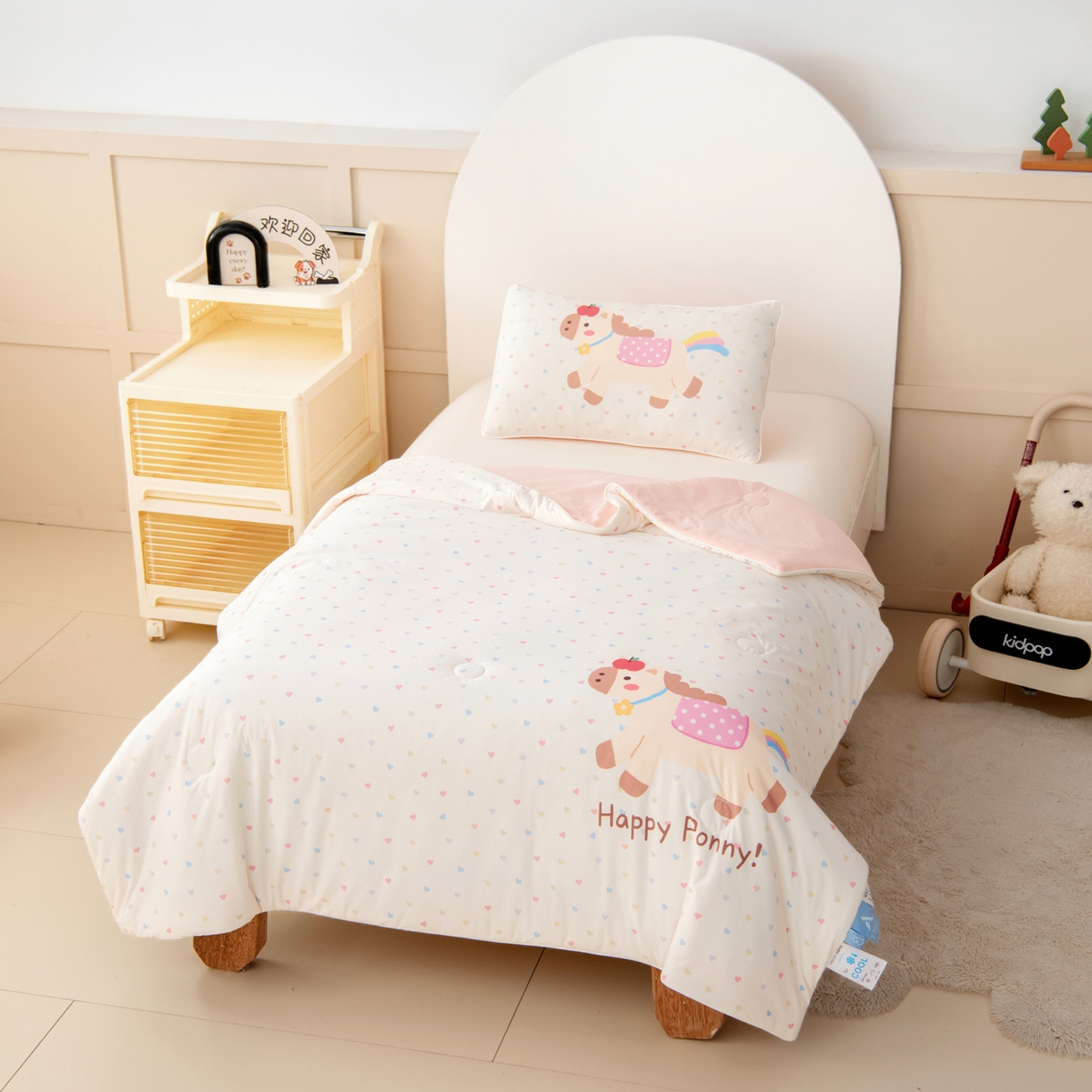 91家纺网 家纺一手货源 找家纺 御棉坊 御棉坊2026清爽A类凉感幼儿园夏凉被宝宝午睡薄被子儿童空调被夏被 小马班尼