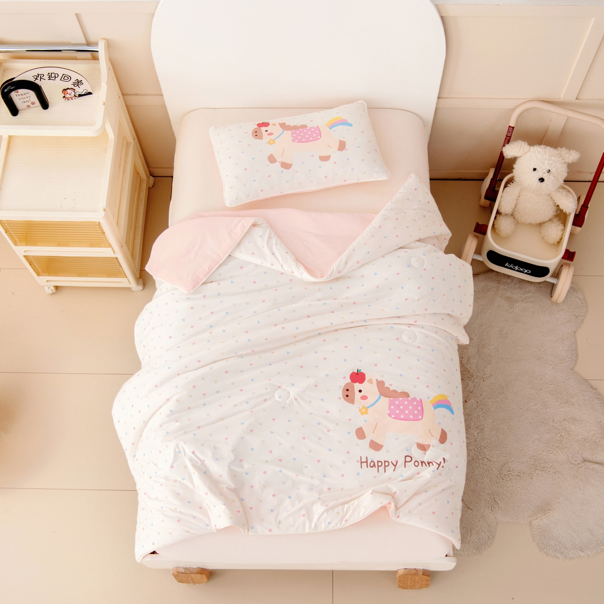 91家纺网 家纺一手货源 找家纺 御棉坊 御棉坊2026清爽A类凉感幼儿园夏凉被宝宝午睡薄被子儿童空调被夏被 小马班尼