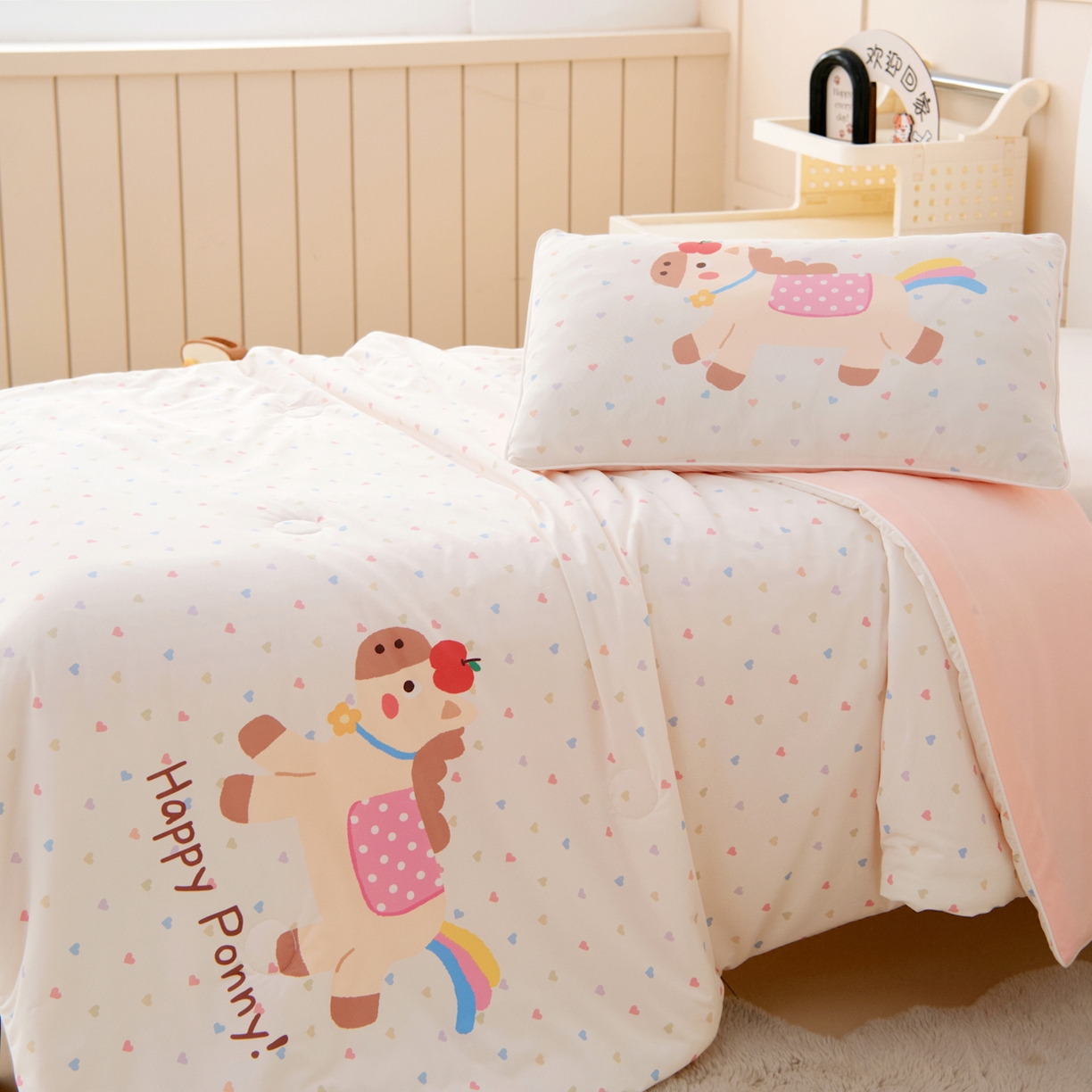 91家纺网 家纺一手货源 找家纺 御棉坊 御棉坊2026清爽A类凉感幼儿园夏凉被宝宝午睡薄被子儿童空调被夏被 小马班尼