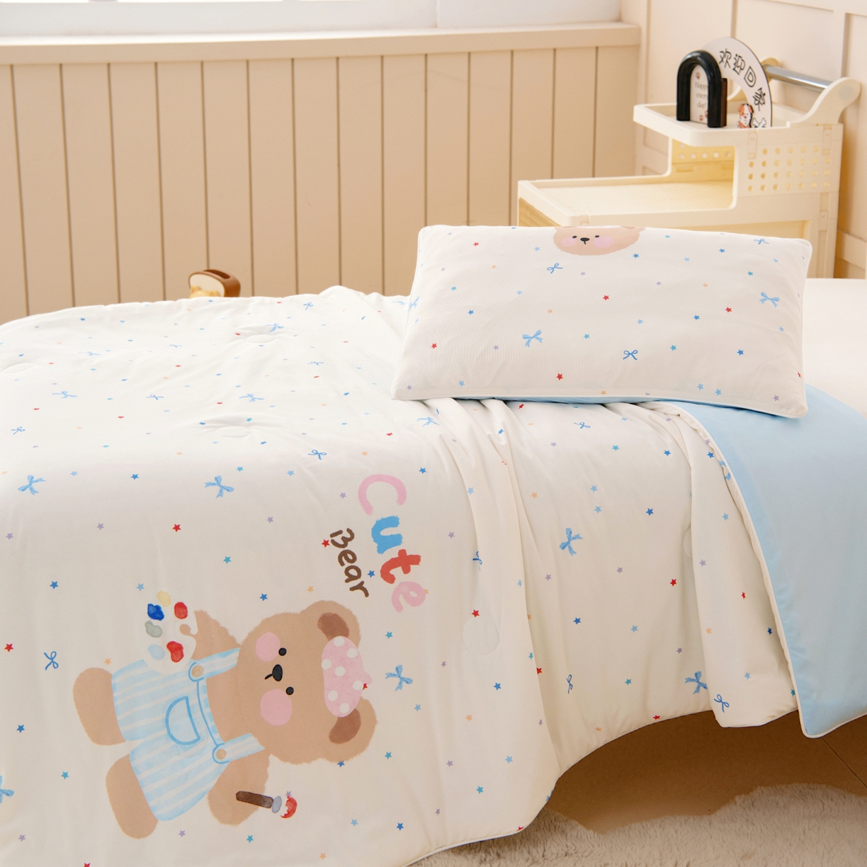 91家纺网 家纺一手货源 找家纺 御棉坊 御棉坊2026清爽A类凉感幼儿园夏凉被宝宝午睡薄被子儿童空调被夏被 小画家