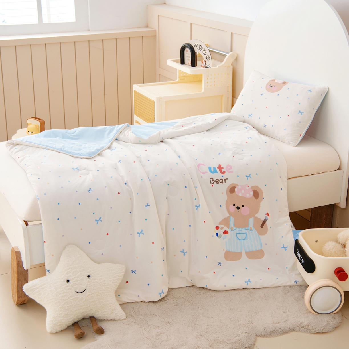 91家纺网 家纺一手货源 找家纺 御棉坊 御棉坊2026清爽A类凉感幼儿园夏凉被宝宝午睡薄被子儿童空调被夏被 小画家