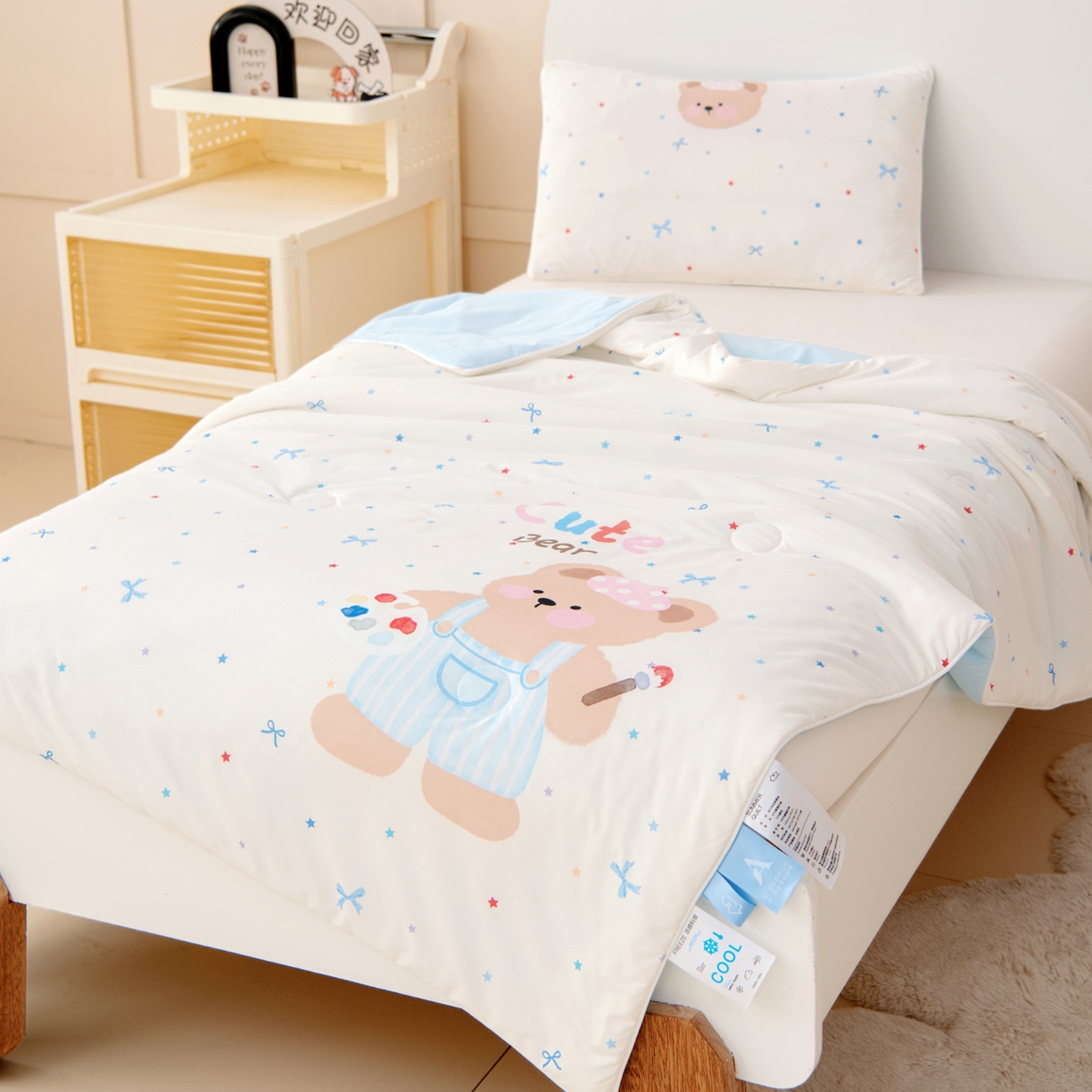 91家纺网 家纺一手货源 找家纺 御棉坊 御棉坊2026清爽A类凉感幼儿园夏凉被宝宝午睡薄被子儿童空调被夏被 小画家