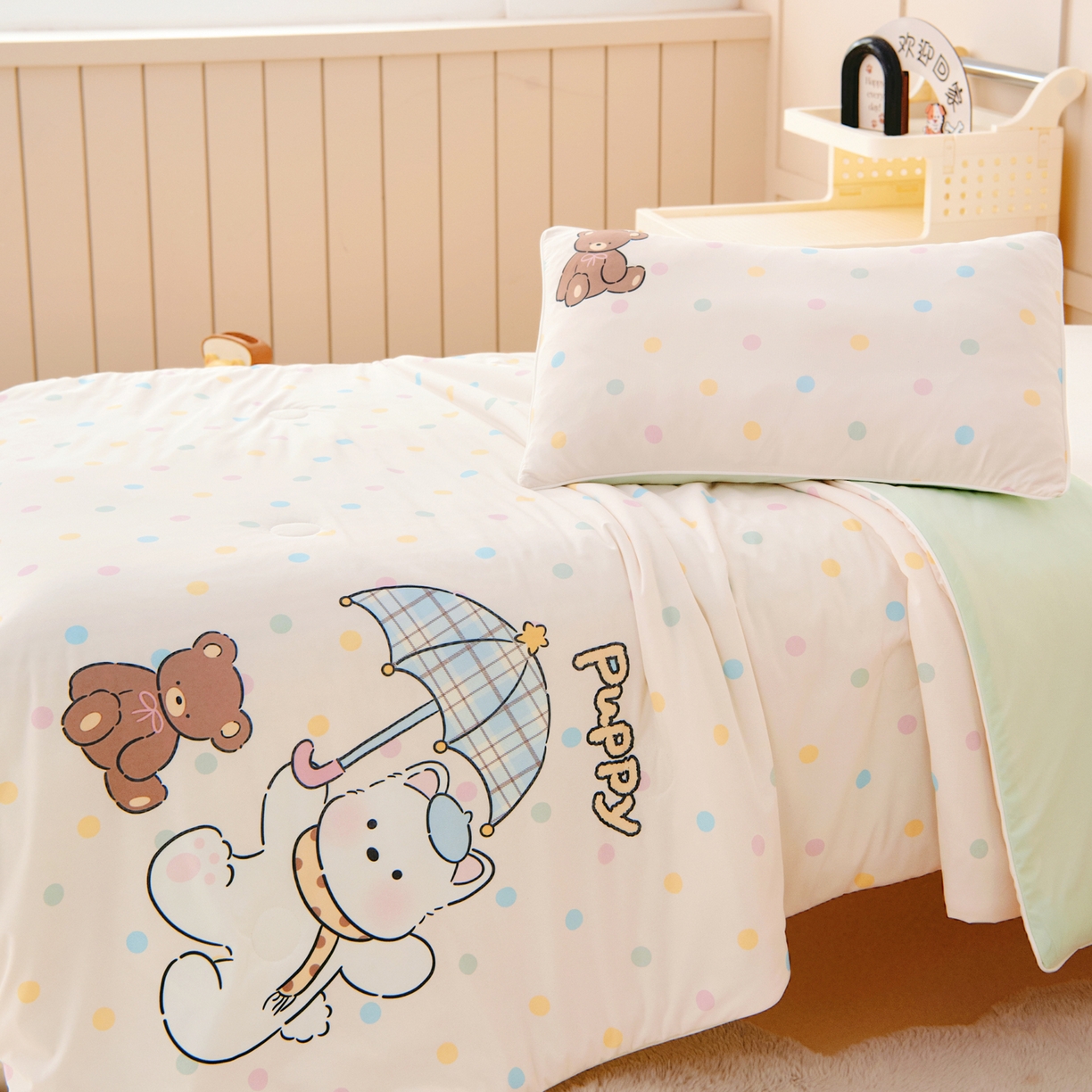 91家纺网 家纺一手货源 找家纺 御棉坊 御棉坊2026清爽A类凉感幼儿园夏凉被宝宝午睡薄被子儿童空调被夏被 找朋友