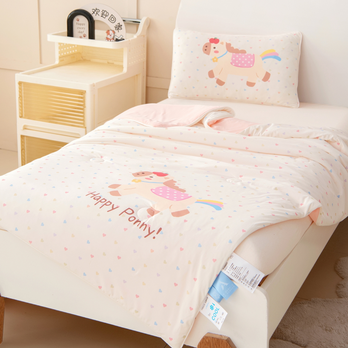 91家纺网 家纺一手货源 找家纺 御棉坊 御棉坊2026清爽A类凉感幼儿园夏凉被宝宝午睡薄被子儿童空调被夏被 小马班尼