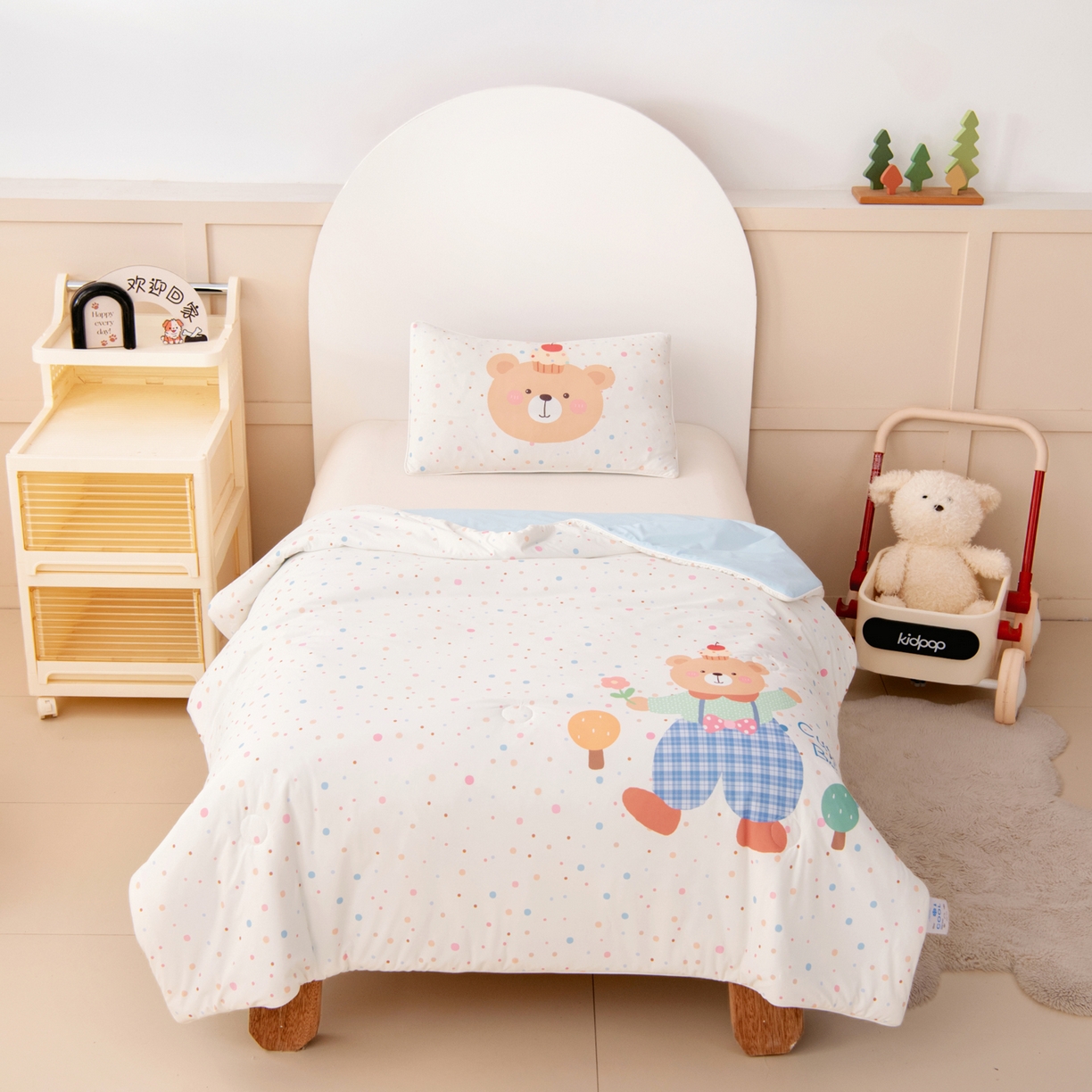 91家纺网 家纺一手货源 找家纺 御棉坊 御棉坊2026清爽A类凉感幼儿园夏凉被宝宝午睡薄被子儿童空调被夏被 绅士小熊