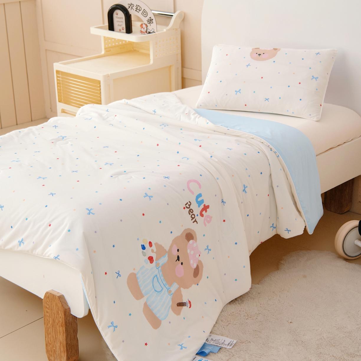 91家纺网 家纺一手货源 找家纺 御棉坊 御棉坊2026清爽A类凉感幼儿园夏凉被宝宝午睡薄被子儿童空调被夏被 小画家