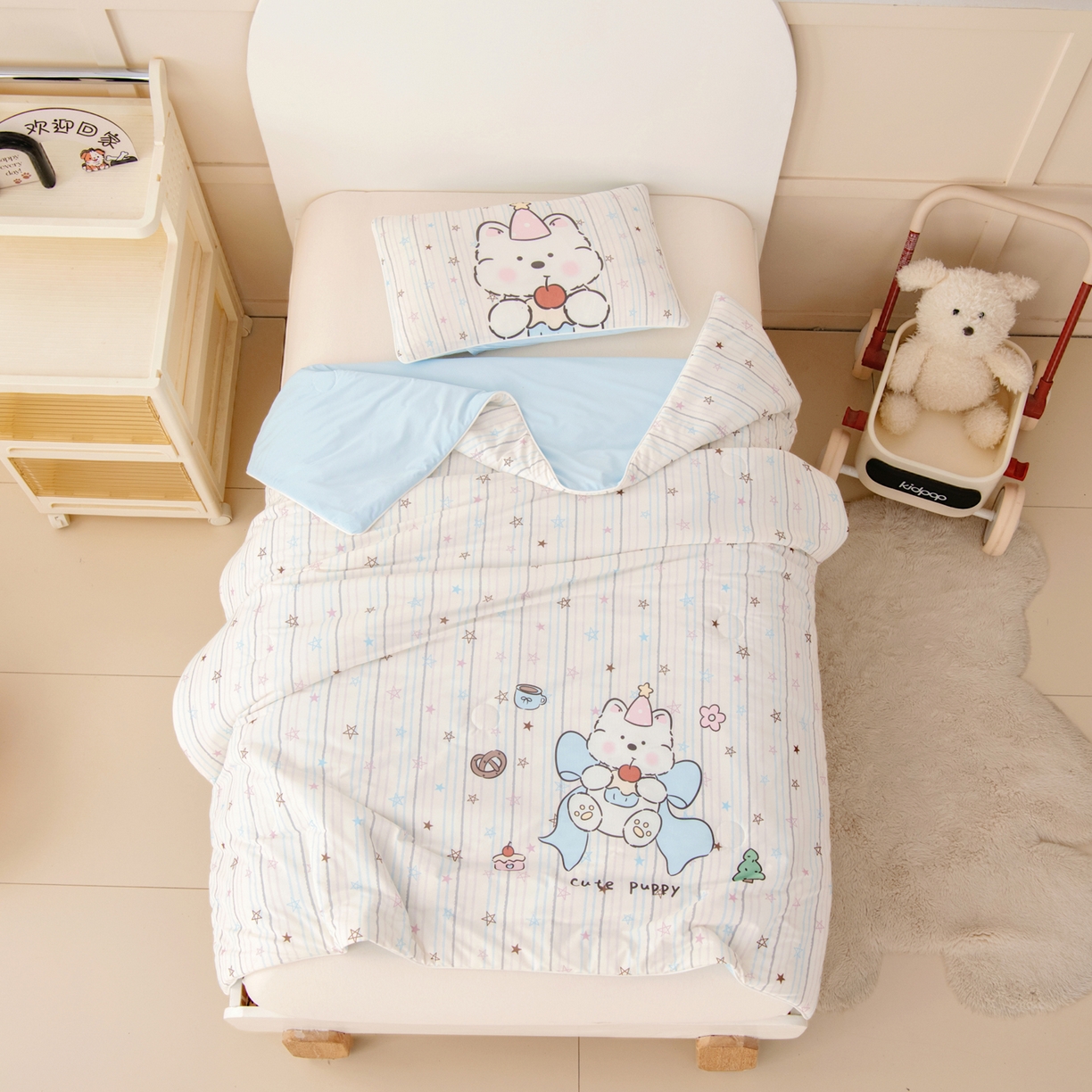 91家纺网 家纺一手货源 找家纺 御棉坊 御棉坊2026清爽A类凉感幼儿园夏凉被宝宝午睡薄被子儿童空调被夏被 星星甜梦园