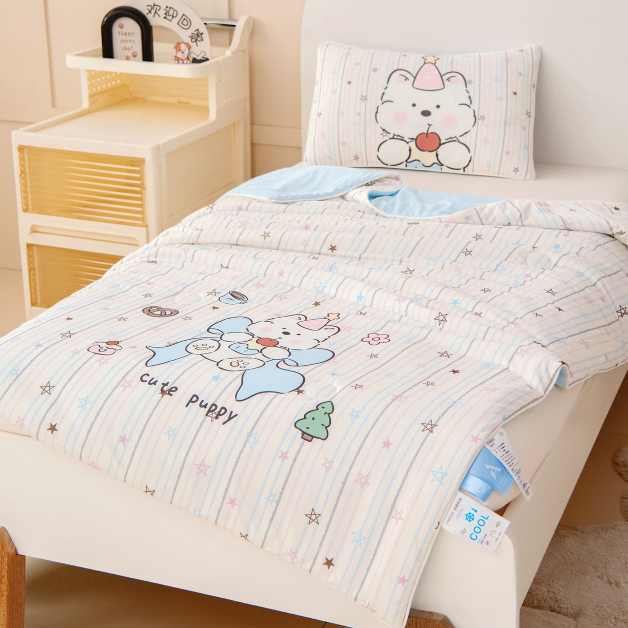 91家纺网 家纺一手货源 找家纺 御棉坊 御棉坊2026清爽A类凉感幼儿园夏凉被宝宝午睡薄被子儿童空调被夏被 星星甜梦园