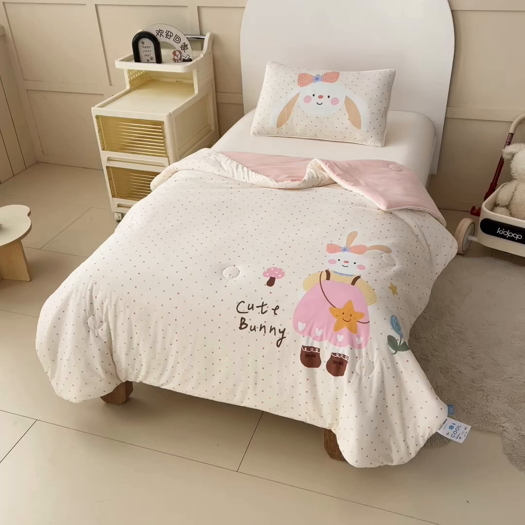 91家纺网 家纺一手货源 找家纺 御棉坊 御棉坊2026清爽A类凉感幼儿园夏凉被宝宝午睡薄被子儿童空调被夏被 小兔姑娘