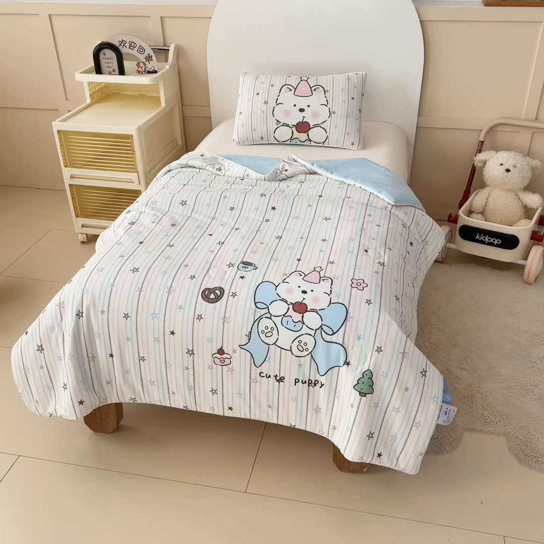 91家纺网 家纺一手货源 找家纺 御棉坊 御棉坊2026清爽A类凉感幼儿园夏凉被宝宝午睡薄被子儿童空调被夏被 星星甜梦园