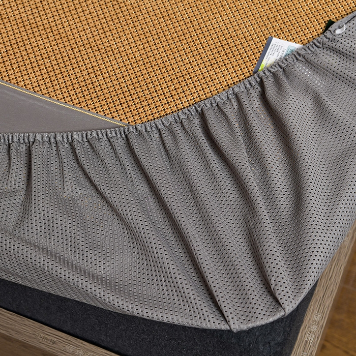 91家纺网 家纺一手货源 找家纺 小牛席业 2026新款薰衣草冰藤席系列-床笠款（冰藤席面）凉席藤席冰藤双面席冰丝席竹席凉席空调席草席三件套 薰衣草清香冰藤席-床笠款（金色）