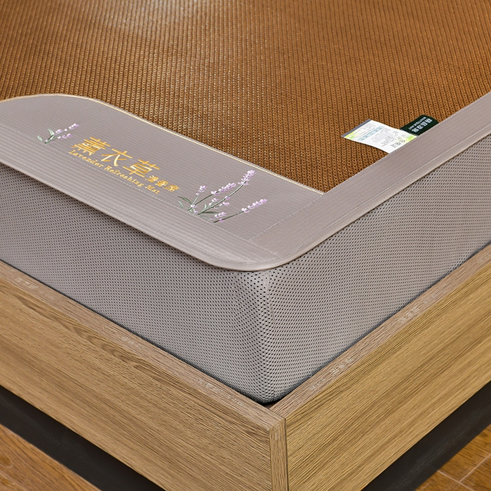 91家纺网 家纺一手货源 找家纺 小牛席业 2026新款薰衣草冰藤席系列-床笠款（冰藤席面）凉席藤席冰藤双面席冰丝席竹席凉席空调席草席三件套 薰衣草清香冰藤席-床笠款（黑咖）