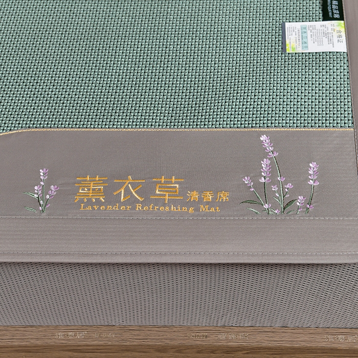 91家纺网 家纺一手货源 找家纺 小牛席业 2026新款薰衣草冰藤席系列-床笠款（冰藤席面）凉席藤席冰藤双面席冰丝席竹席凉席空调席草席三件套 薰衣草清香冰藤席-床笠款（绿色）
