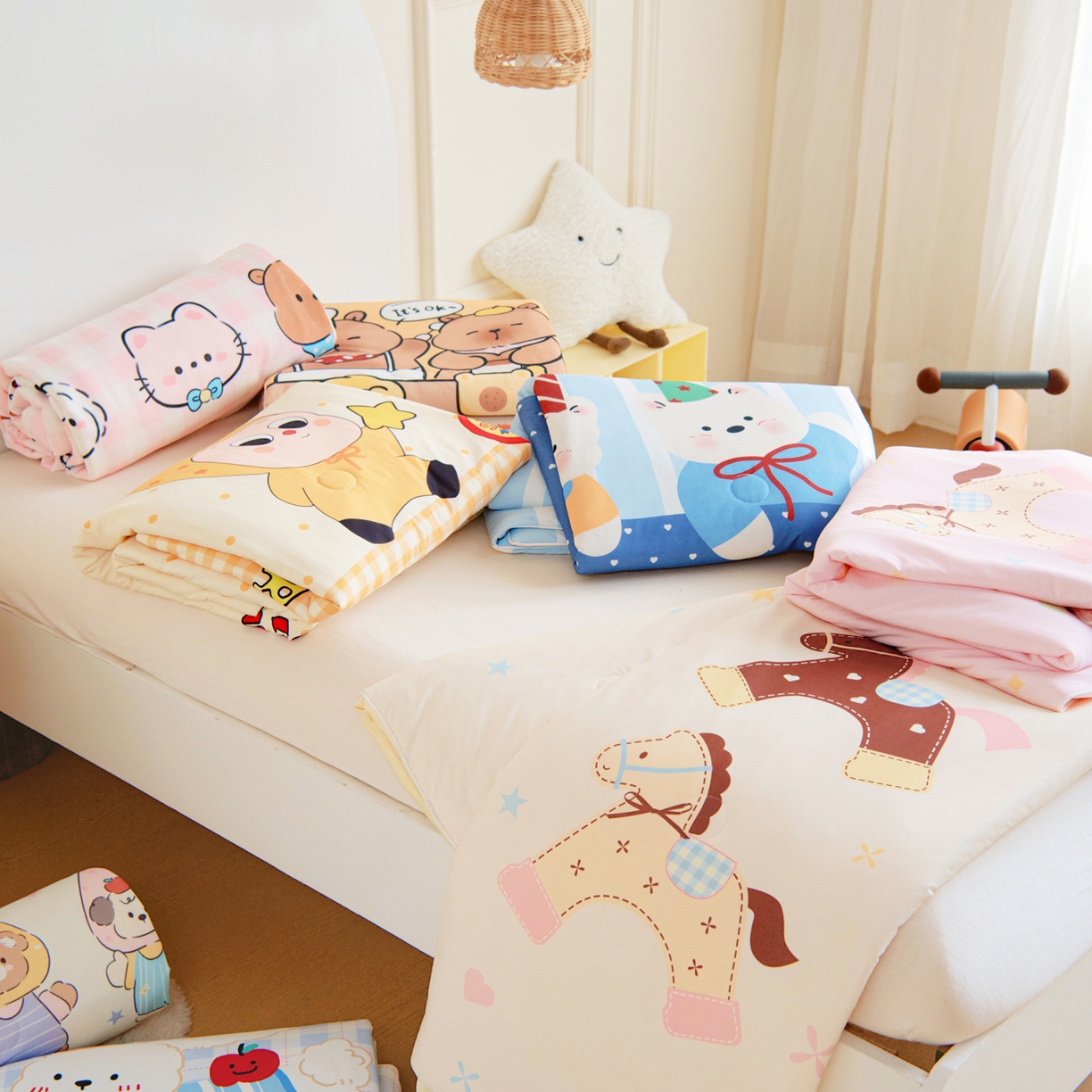 91家纺网 家纺一手货源 找家纺 （总）水洗棉幼儿园夏被仿鹅绒儿童夏凉被空调被夏天午睡被