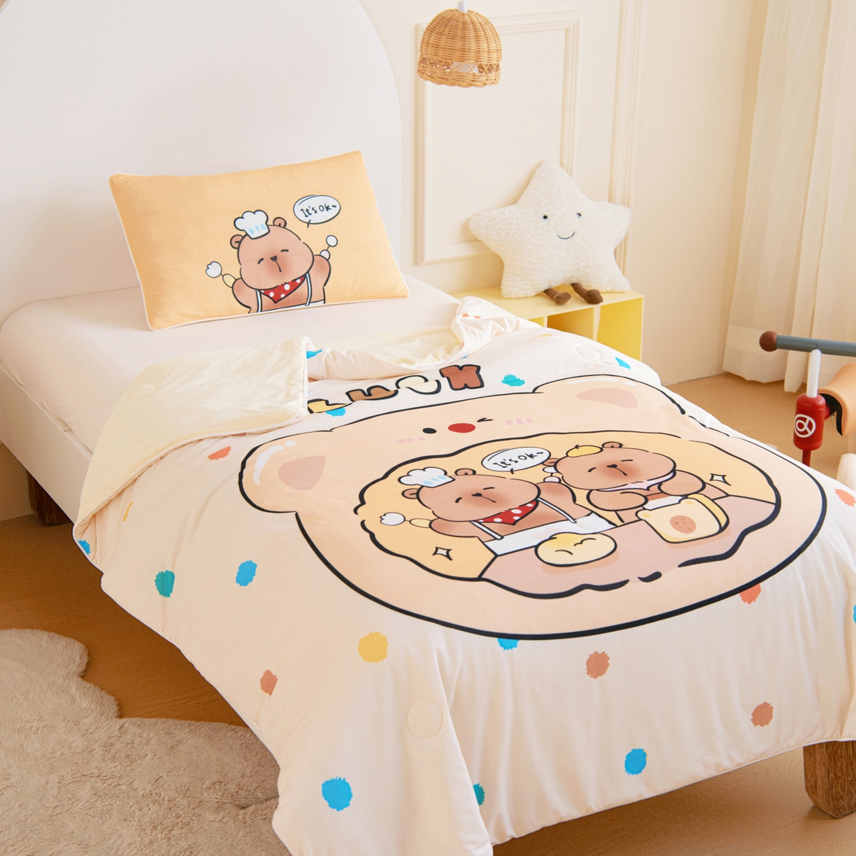 91家纺网 家纺一手货源 找家纺 御棉坊 御棉坊2026萌趣A类凉感幼儿园夏凉被宝宝午睡薄被子儿童空调被夏被 皮皮怪