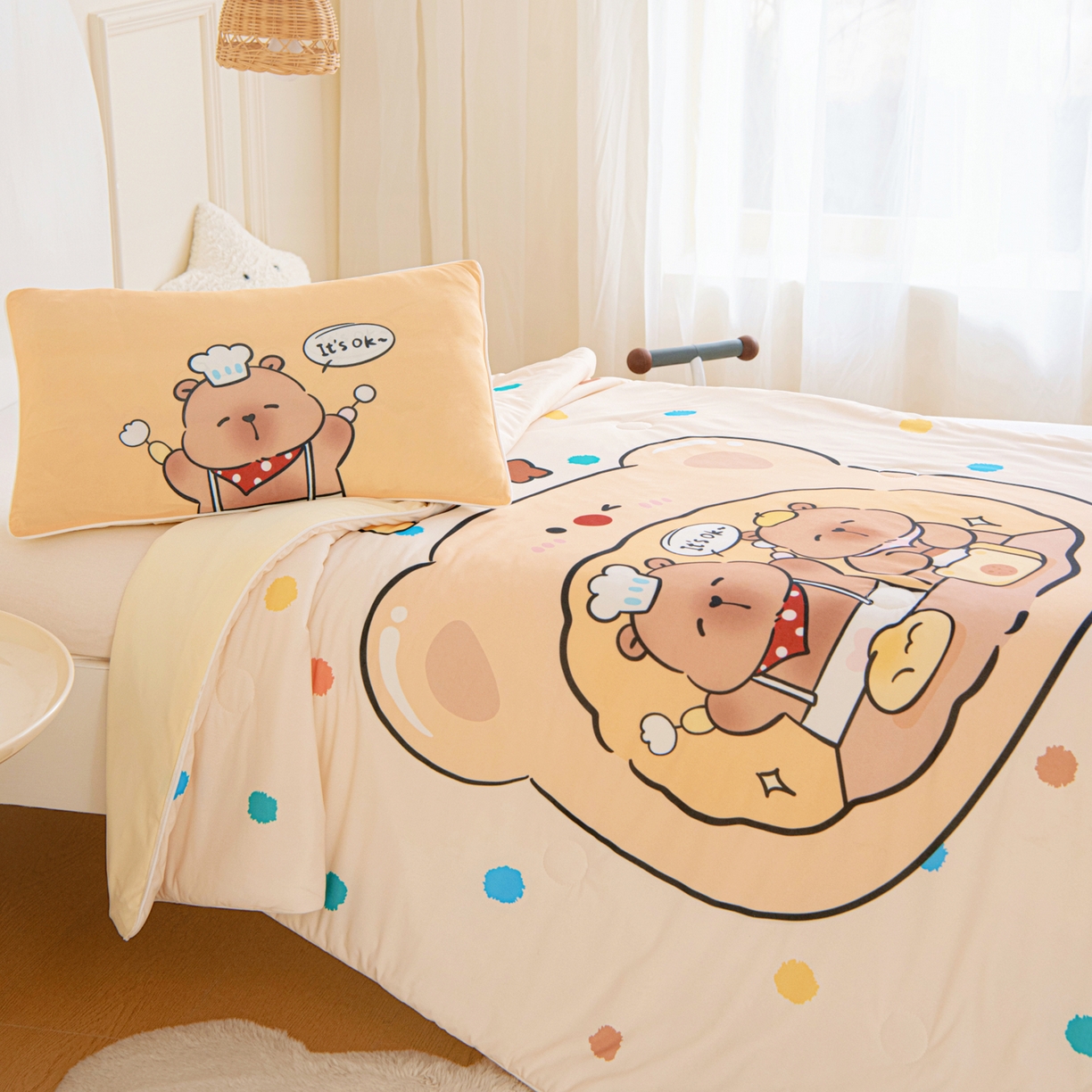 91家纺网 家纺一手货源 找家纺 御棉坊 御棉坊2026萌趣A类凉感幼儿园夏凉被宝宝午睡薄被子儿童空调被夏被 皮皮怪