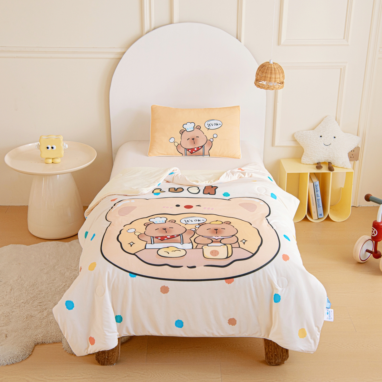 91家纺网 家纺一手货源 找家纺 御棉坊 御棉坊2026萌趣A类凉感幼儿园夏凉被宝宝午睡薄被子儿童空调被夏被 皮皮怪