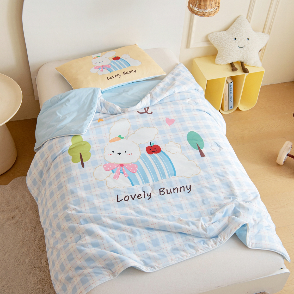 91家纺网 家纺一手货源 找家纺 御棉坊 御棉坊2026萌趣A类凉感幼儿园夏凉被宝宝午睡薄被子儿童空调被夏被 乖乖兔