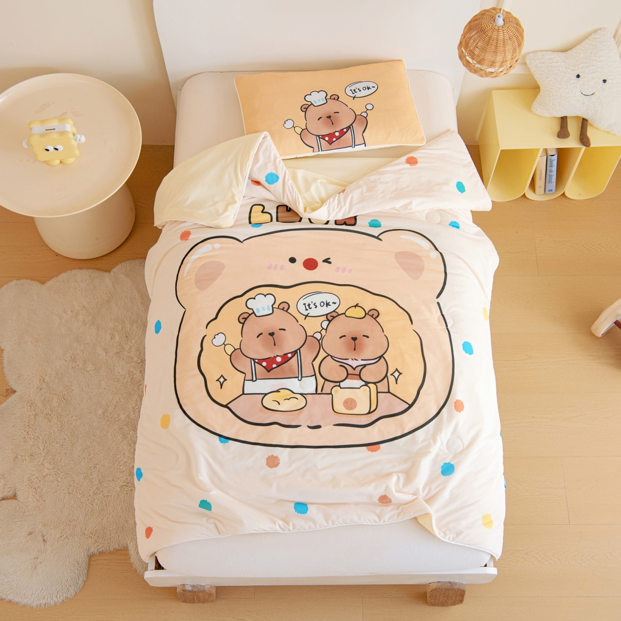 91家纺网 家纺一手货源 找家纺 御棉坊 御棉坊2026萌趣A类凉感幼儿园夏凉被宝宝午睡薄被子儿童空调被夏被 皮皮怪