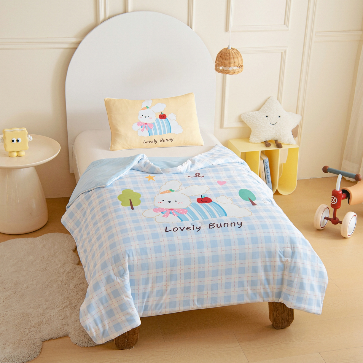 91家纺网 家纺一手货源 找家纺 御棉坊 御棉坊2026萌趣A类凉感幼儿园夏凉被宝宝午睡薄被子儿童空调被夏被 乖乖兔