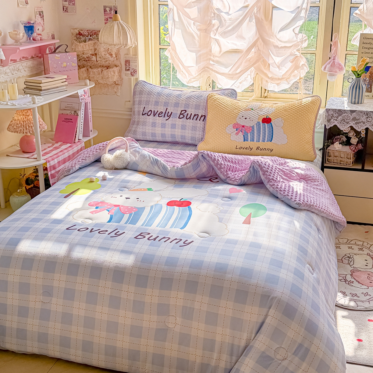 91家纺网 家纺一手货源 找家纺 （总）梵克保罗 2026新款金豆豆床盖A类针织棉印花大版卡通床盖三四件套