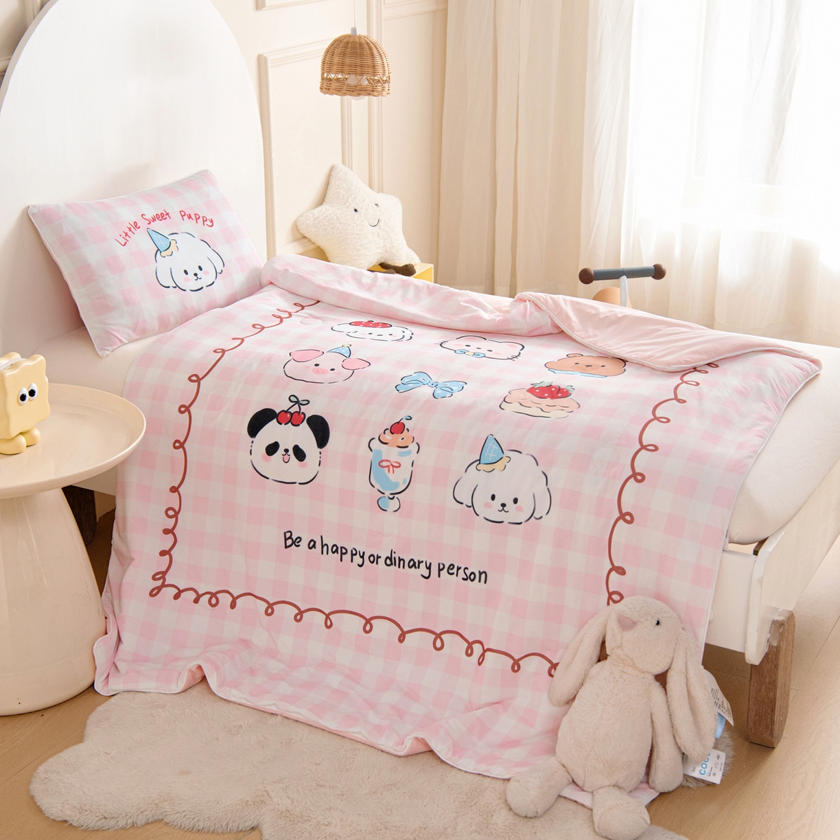 91家纺网 家纺一手货源 找家纺 御棉坊 御棉坊2026萌趣A类凉感幼儿园夏凉被宝宝午睡薄被子儿童空调被夏被 萌萌派