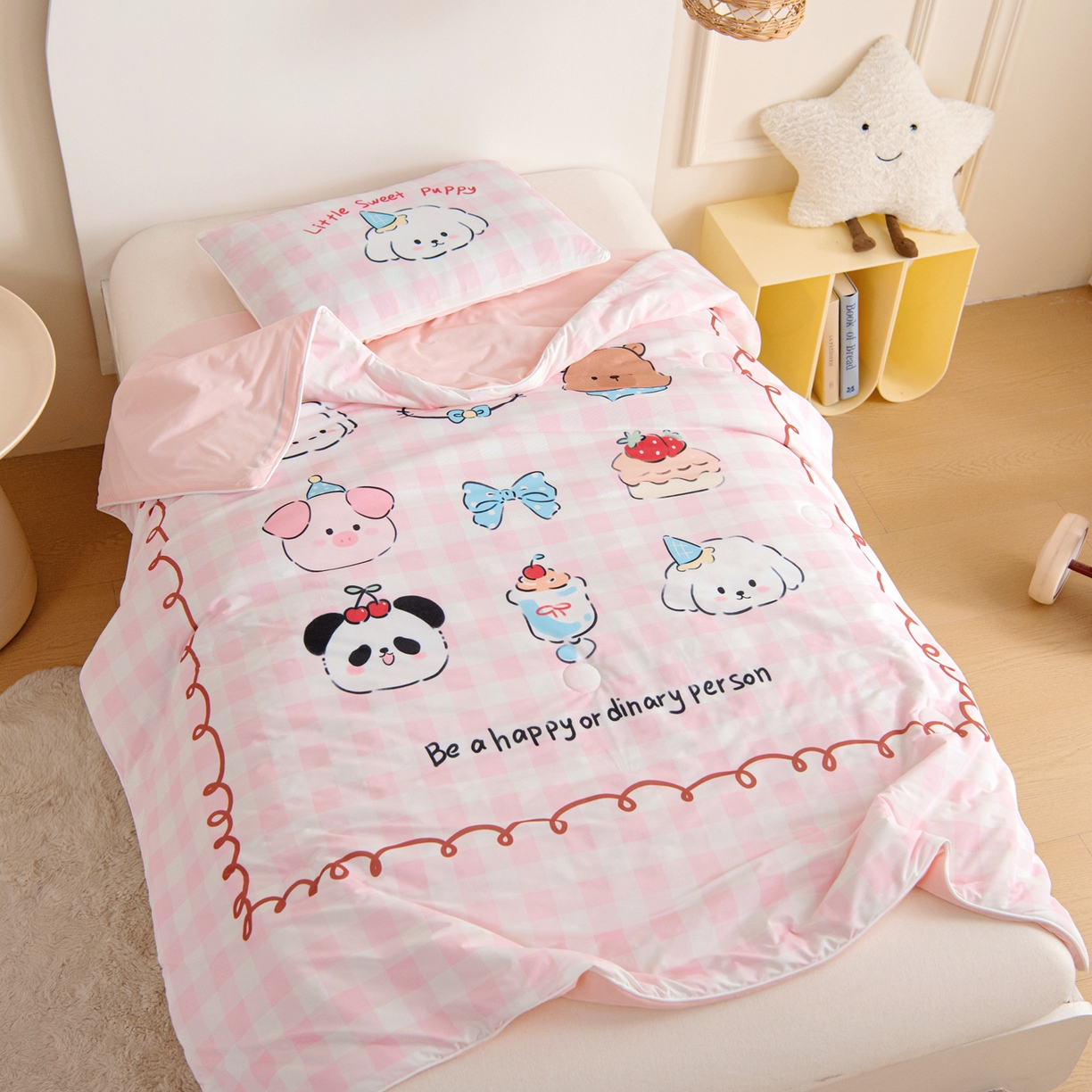 91家纺网 家纺一手货源 找家纺 御棉坊 御棉坊2026萌趣A类凉感幼儿园夏凉被宝宝午睡薄被子儿童空调被夏被 萌萌派