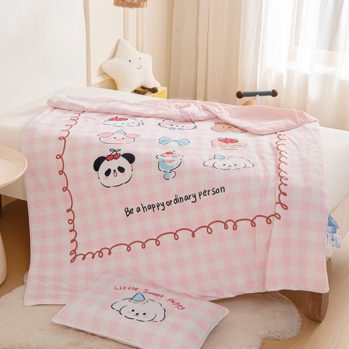 91家纺网 家纺一手货源 找家纺 御棉坊 御棉坊2026萌趣A类凉感幼儿园夏凉被宝宝午睡薄被子儿童空调被夏被 萌萌派
