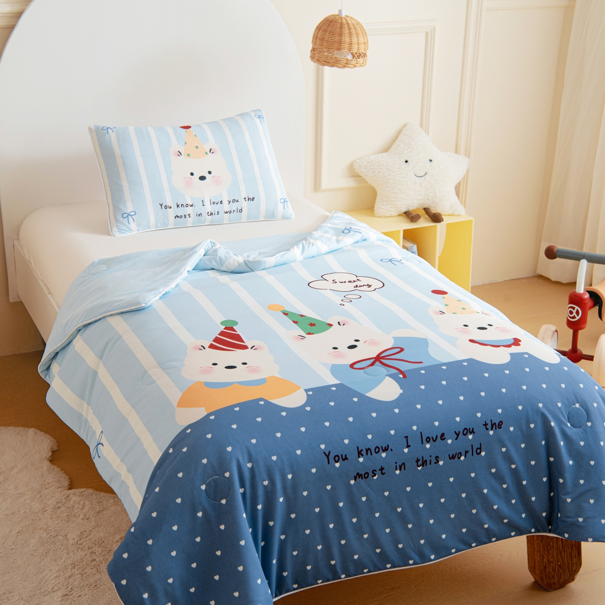 91家纺网 家纺一手货源 找家纺 御棉坊 御棉坊2026萌趣A类凉感幼儿园夏凉被宝宝午睡薄被子儿童空调被夏被 多多熊