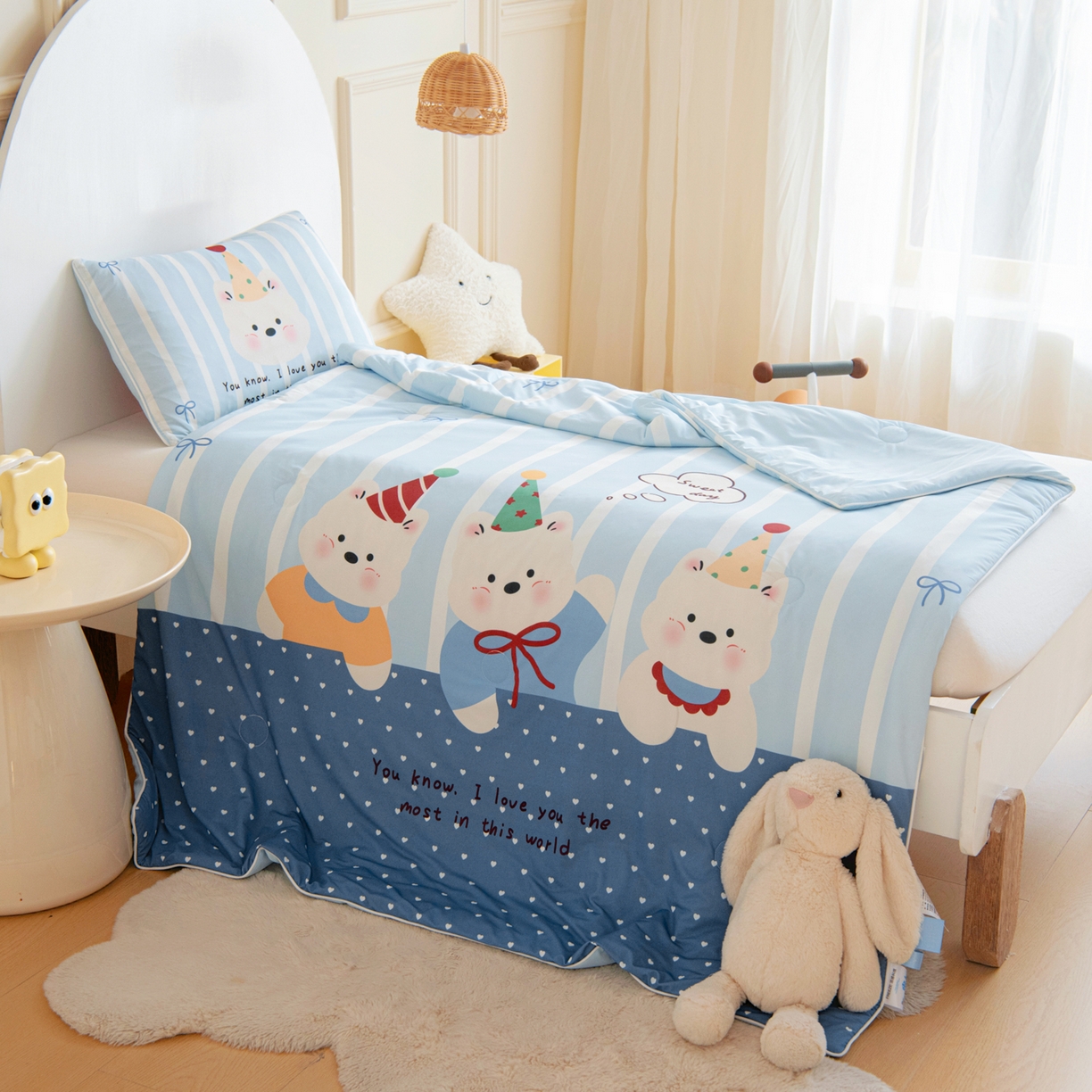 91家纺网 家纺一手货源 找家纺 御棉坊 御棉坊2026萌趣A类凉感幼儿园夏凉被宝宝午睡薄被子儿童空调被夏被 多多熊