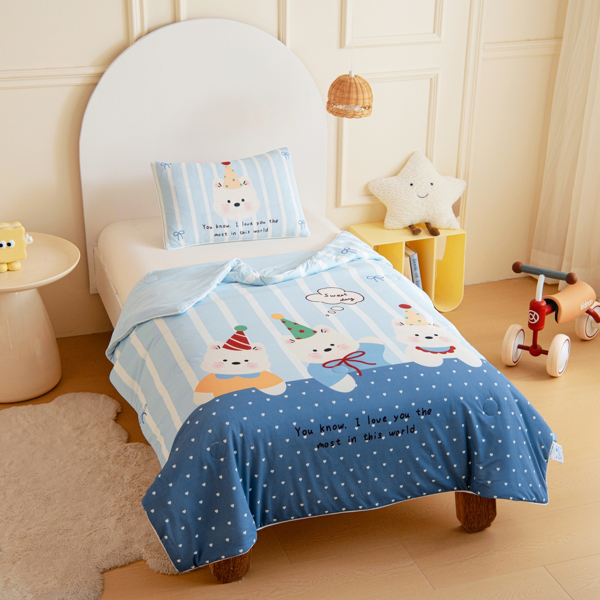 91家纺网 家纺一手货源 找家纺 御棉坊 御棉坊2026萌趣A类凉感幼儿园夏凉被宝宝午睡薄被子儿童空调被夏被 多多熊