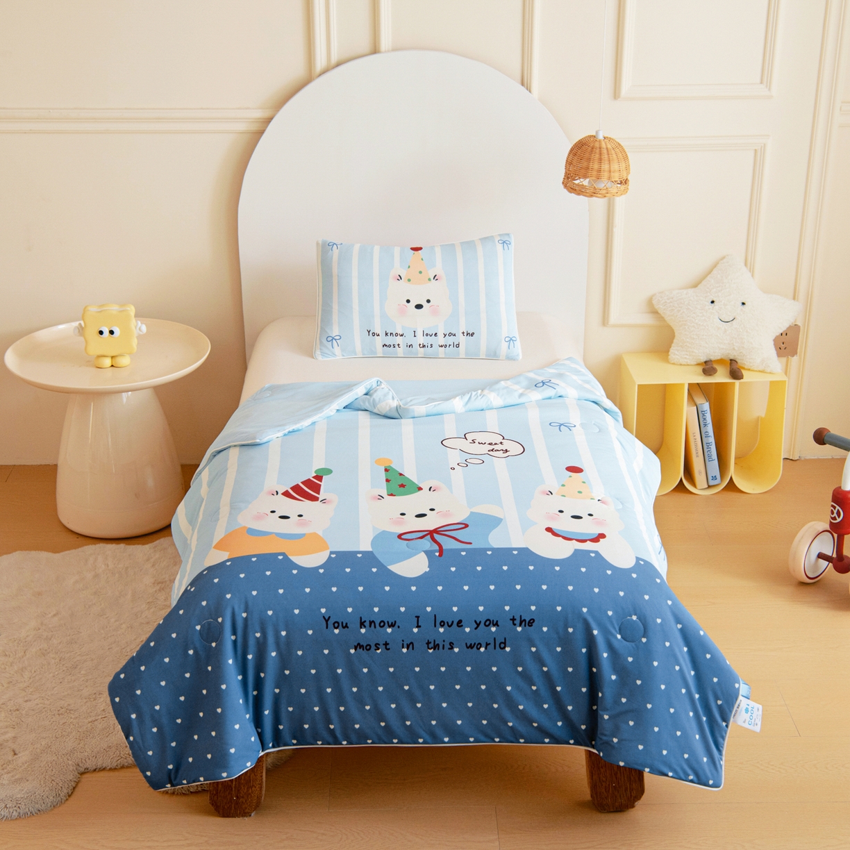 91家纺网 家纺一手货源 找家纺 御棉坊 御棉坊2026萌趣A类凉感幼儿园夏凉被宝宝午睡薄被子儿童空调被夏被 多多熊