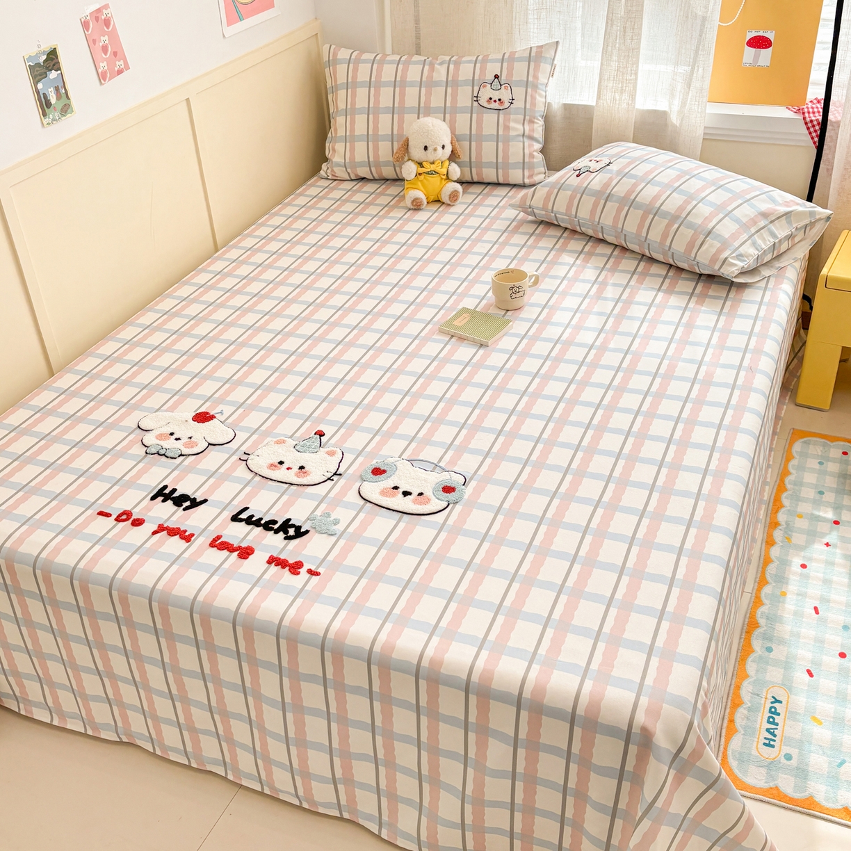 91家纺网 家纺一手货源 找家纺 （总）雅居纺家纺 2026新款毛巾绣全棉纯棉老粗布席子凉席床笠床单