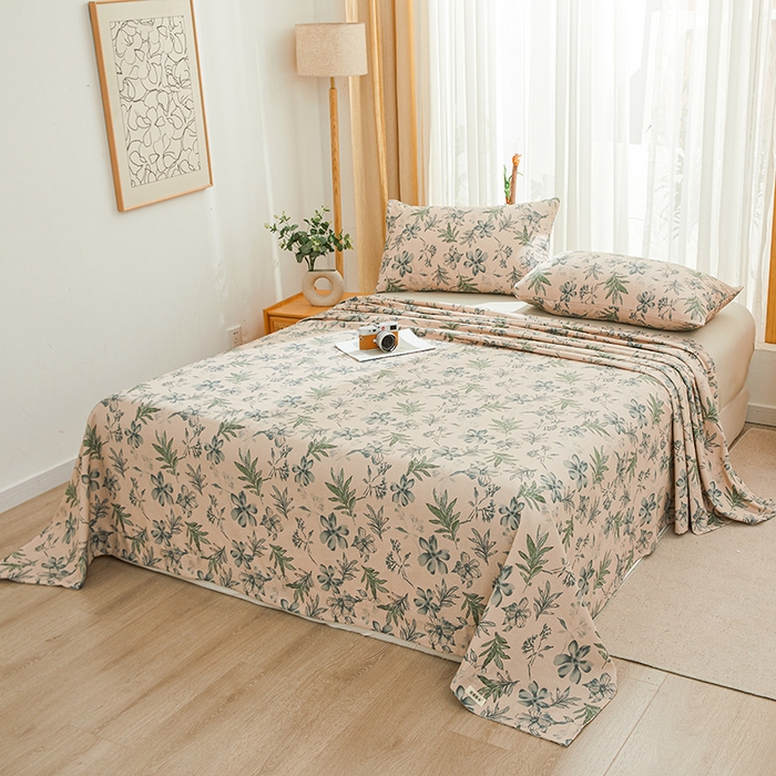 91家纺网 家纺一手货源 找家纺 大元 2026新款全棉纯棉老粗布凉席席子单床单 床单单件 半夏