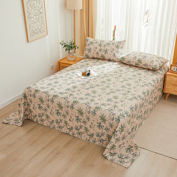 91家纺网 家纺一手货源 找家纺 大元 2026新款全棉纯棉老粗布凉席席子单床单 床单单件 半夏