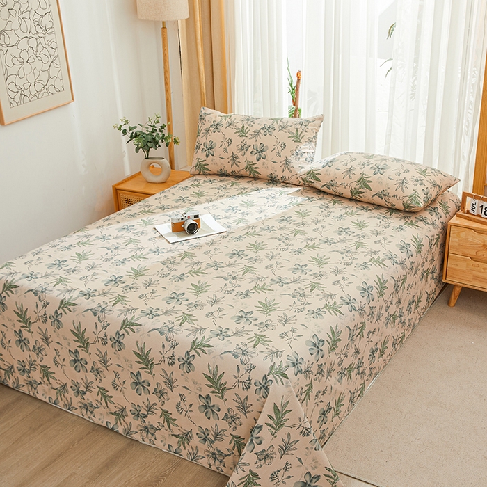 91家纺网 家纺一手货源 找家纺 大元 2026新款全棉纯棉老粗布凉席席子单床单 床单单件 半夏